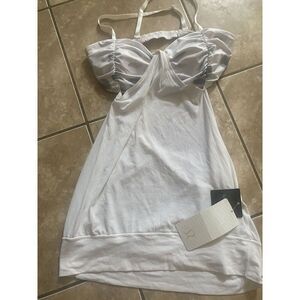 NWT Lululemon 10 Hot But Not Tank Active Top Bra Twisted White